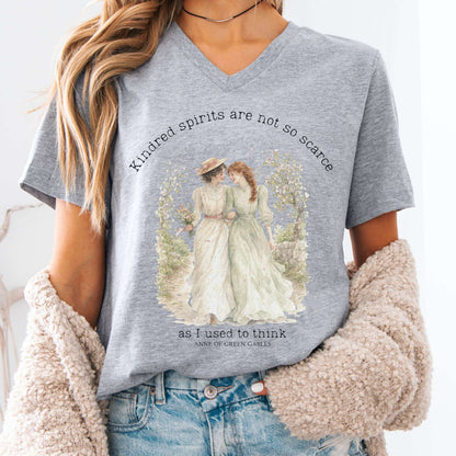 Athletic Heather - Kindred Spirits Anne of Green Gables Literary V-Neck
