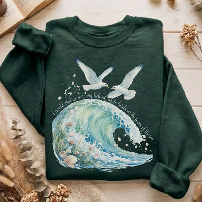 I Would That We Were White Birds W.B. Yeats Literary Sweatshirt
