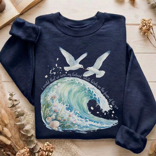 I Would That We Were White Birds W.B. Yeats Literary Sweatshirt