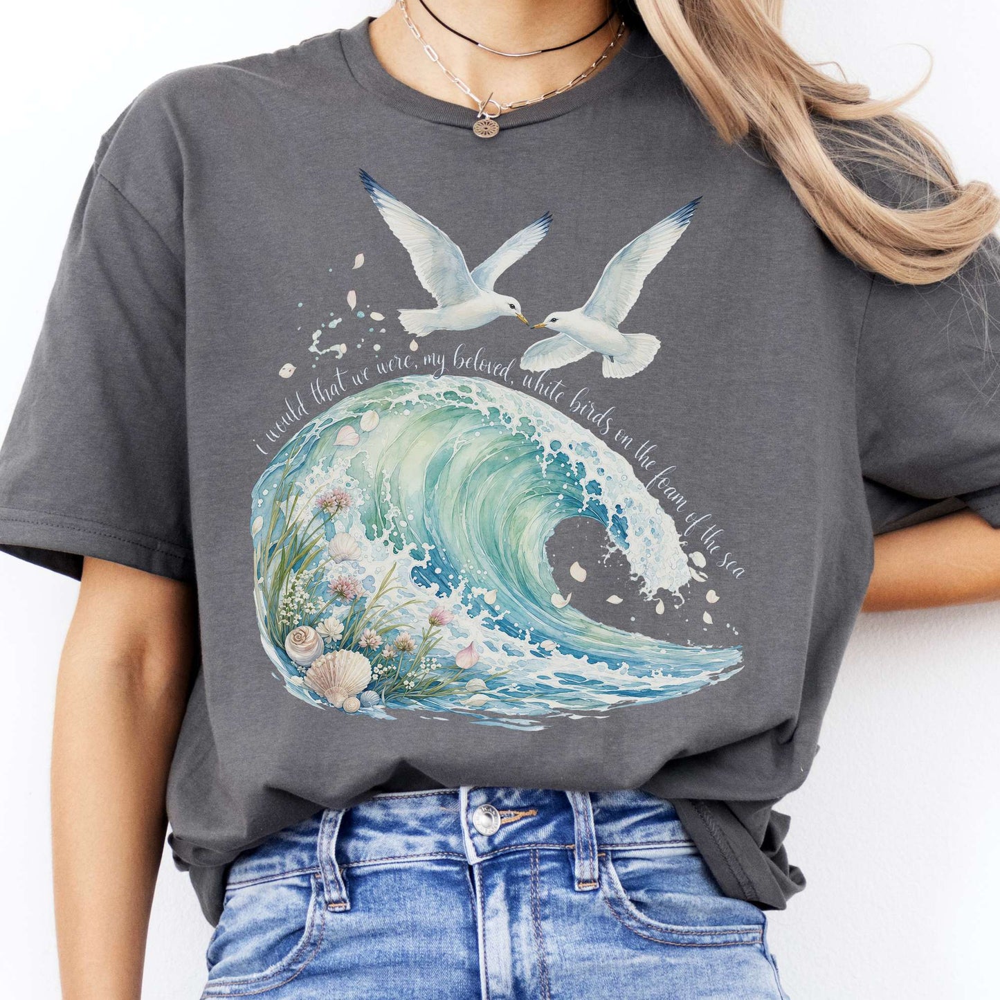 I Would That We Were White Birds W.B. Yeats Literary T-Shirt