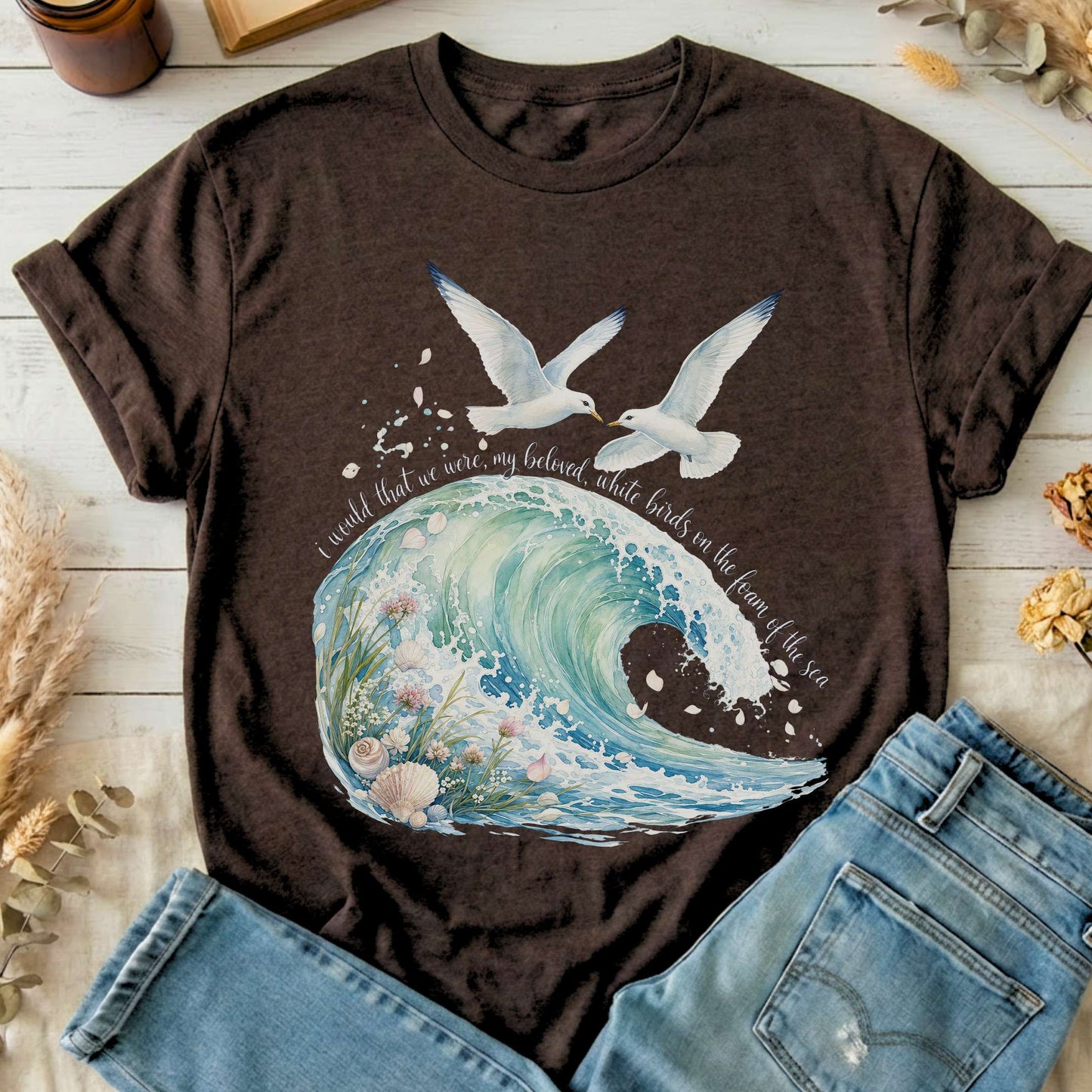 I Would That We Were White Birds W.B. Yeats Literary T-Shirt