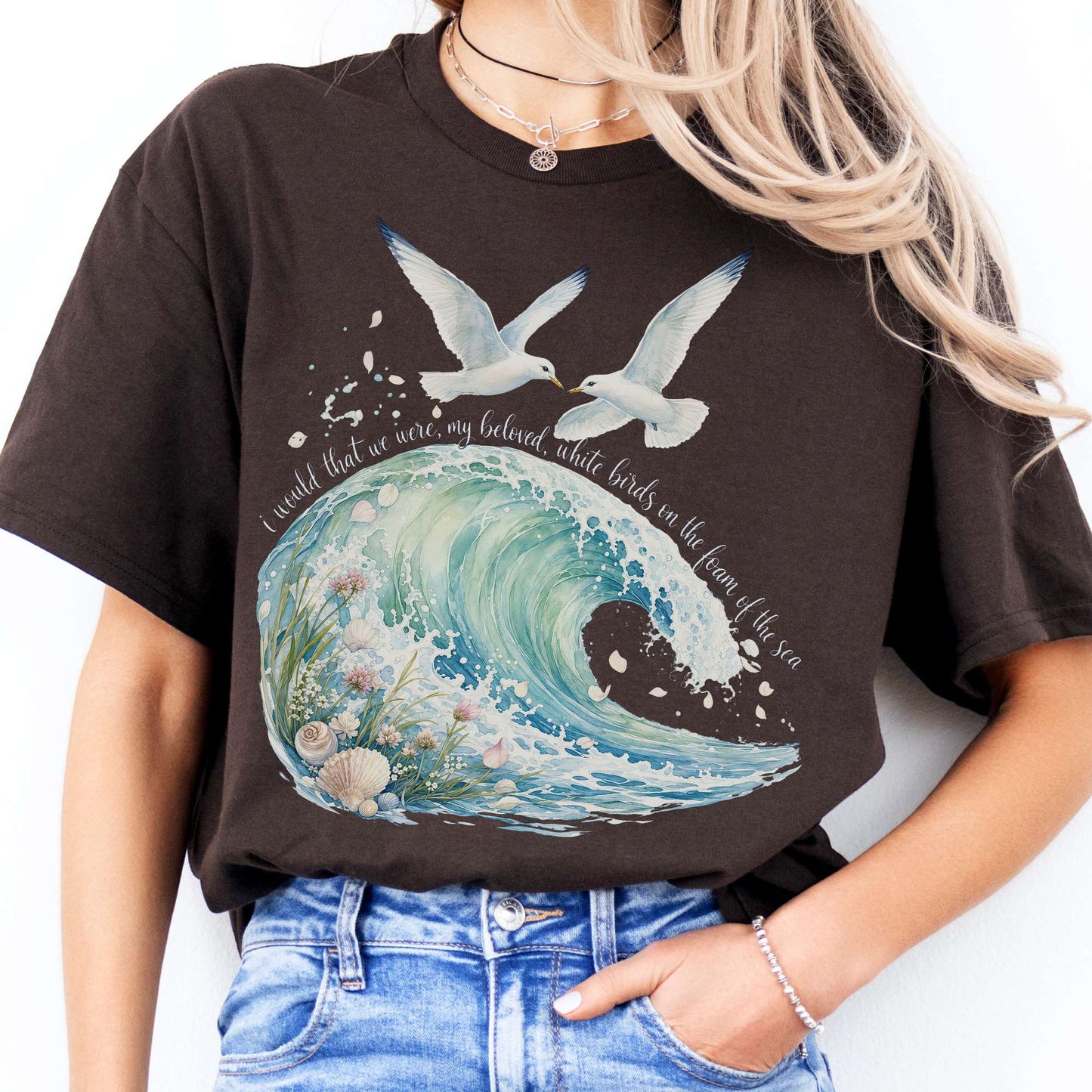 I Would That We Were White Birds W.B. Yeats Literary T-Shirt