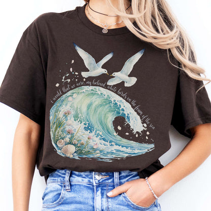 I Would That We Were White Birds W.B. Yeats Literary T-Shirt