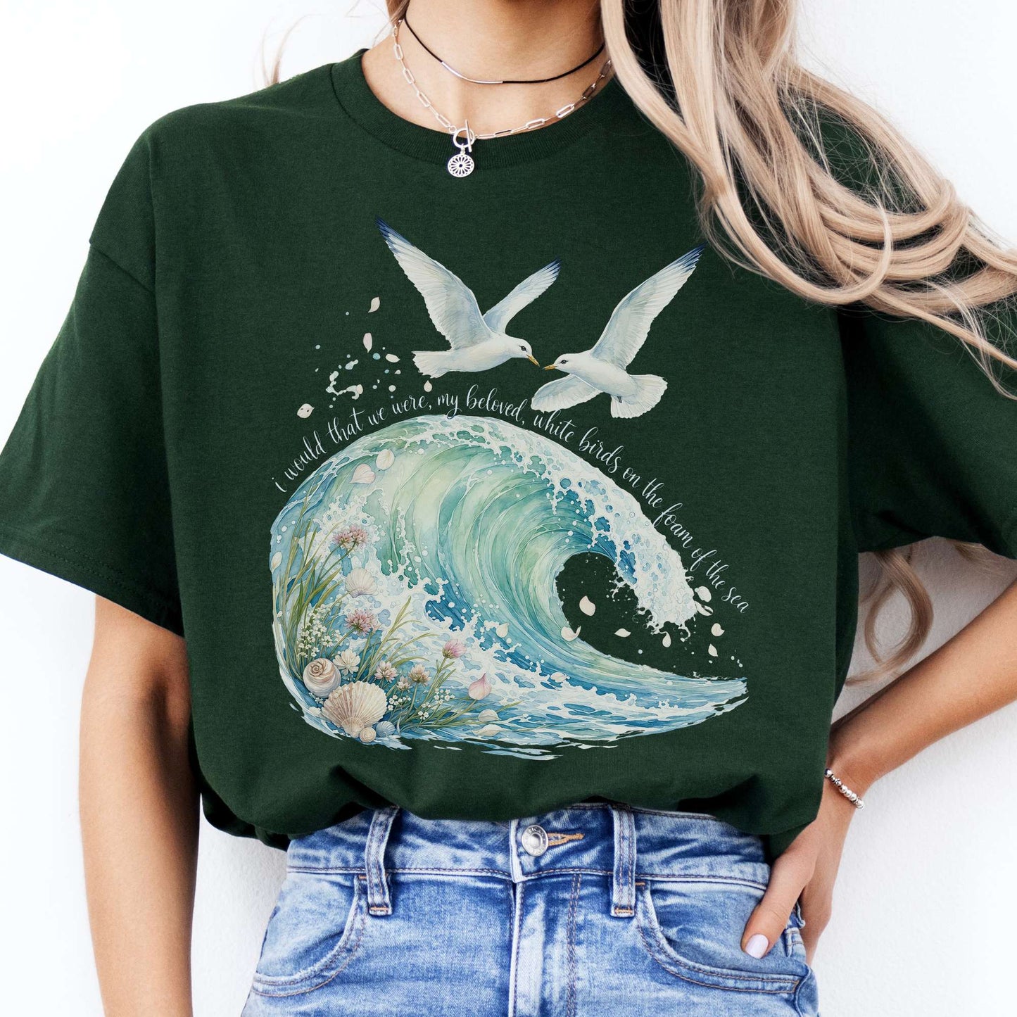 I Would That We Were White Birds W.B. Yeats Literary T-Shirt