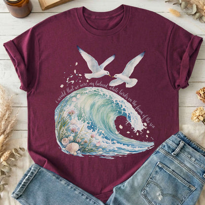 I Would That We Were White Birds W.B. Yeats Literary T-Shirt