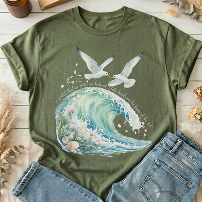 I Would That We Were White Birds W.B. Yeats Literary T-Shirt