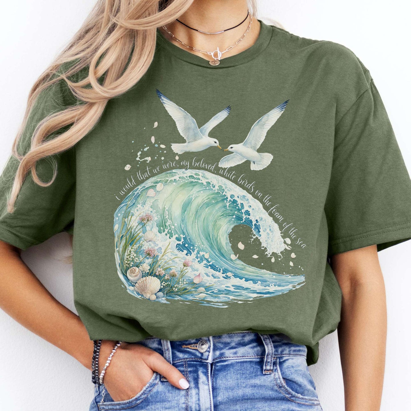 I Would That We Were White Birds W.B. Yeats Literary T-Shirt