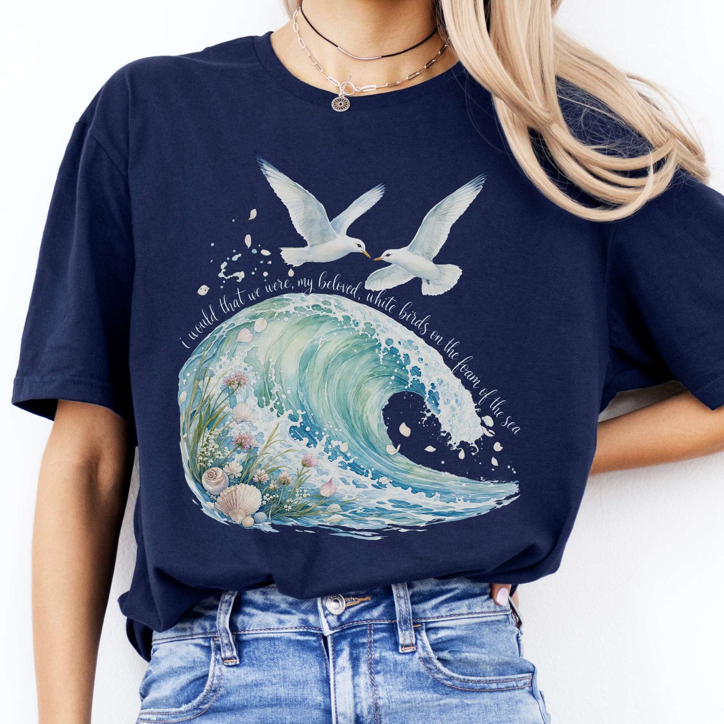 I Would That We Were White Birds W.B. Yeats Literary T-Shirt