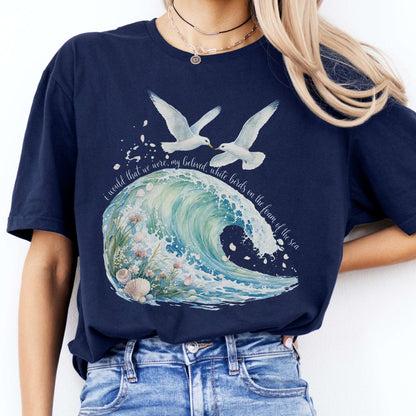 I Would That We Were White Birds W.B. Yeats Literary T-Shirt