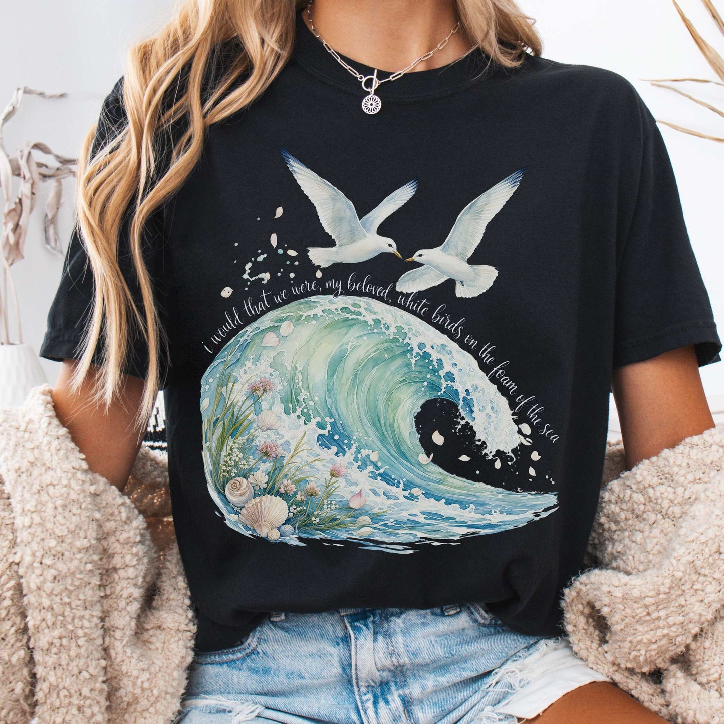 T-Shirt Black / S I Would That We Were White Birds W.B. Yeats Literary T-Shirt The Mystic Eden