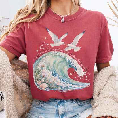 T-Shirt Crimson / S I Would That We Were White Birds W.B. Yeats Literary T-Shirt The Mystic Eden
