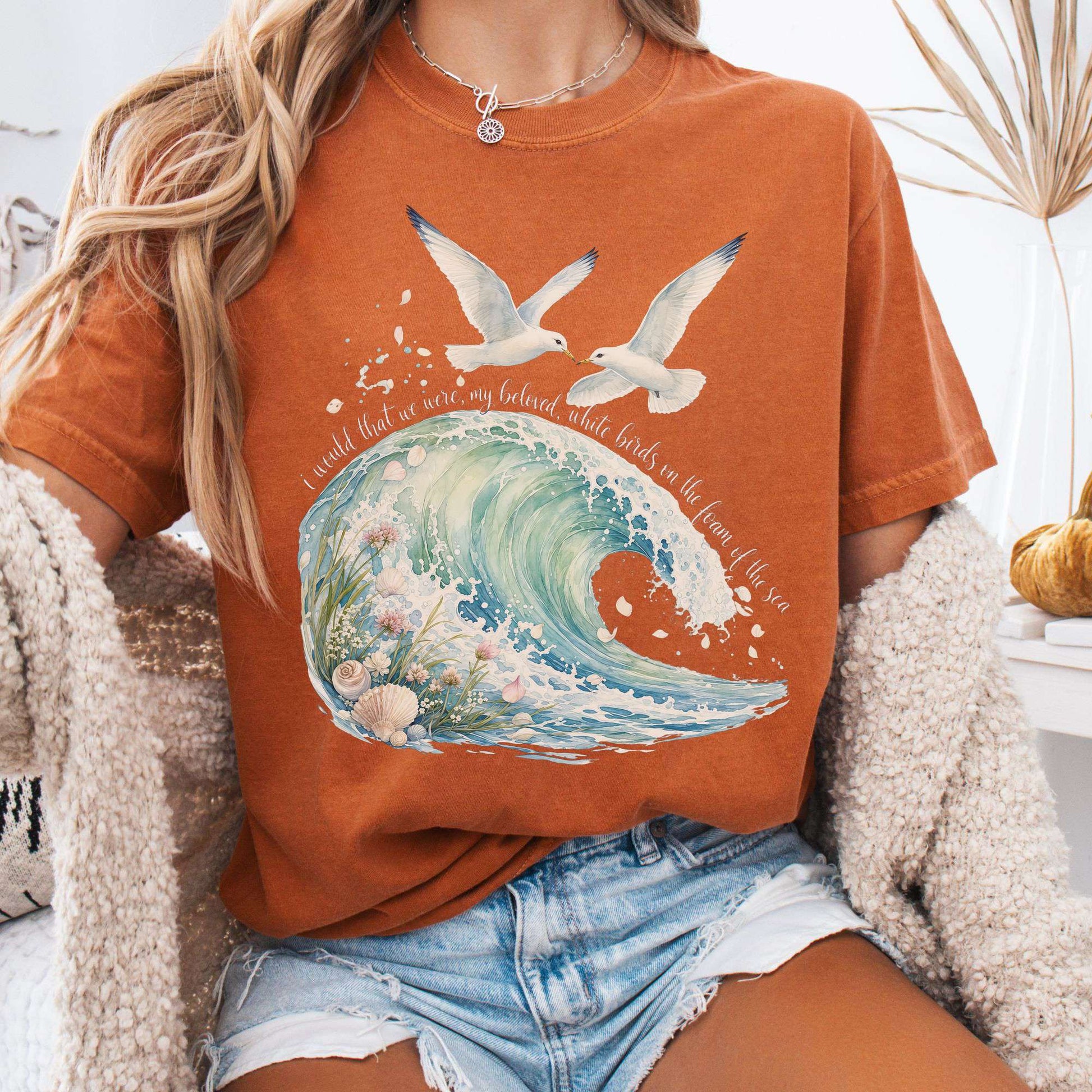 T-Shirt Yam / S I Would That We Were White Birds W.B. Yeats Literary T-Shirt The Mystic Eden
