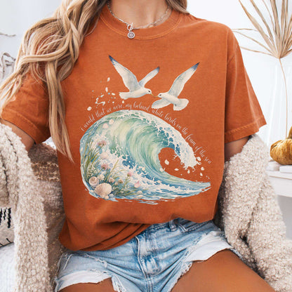 T-Shirt Yam / S I Would That We Were White Birds W.B. Yeats Literary T-Shirt The Mystic Eden