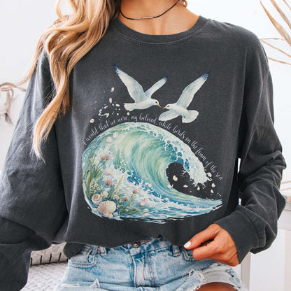 Long-sleeve Pepper / S I Would That We Were White Birds W.B. Yeats Literary Long Sleeve The Mystic Eden