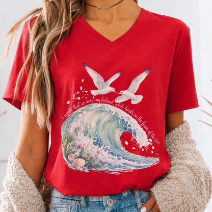I Would That We Were White Birds W.B. Yeats Literary V-Neck
