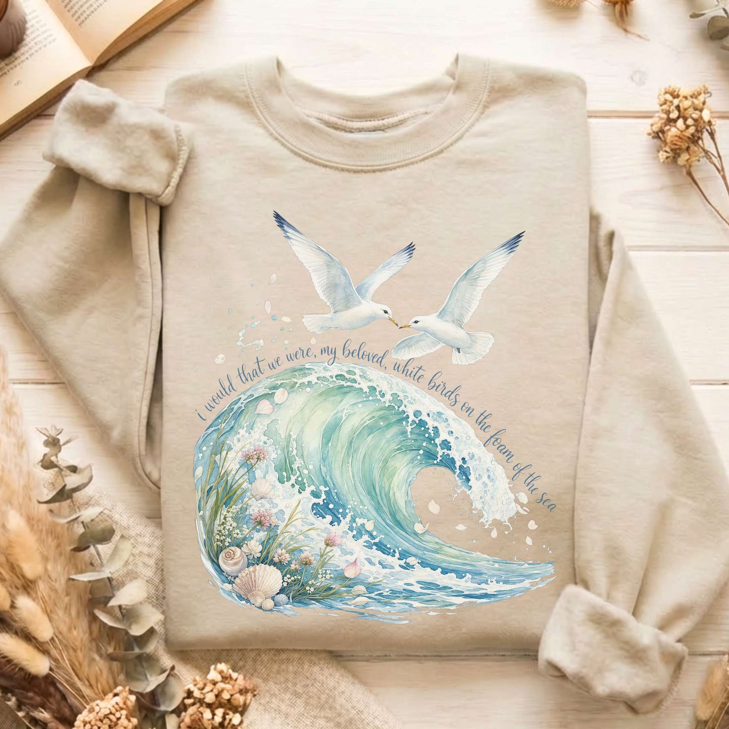 I Would That We Were White Birds W.B. Yeats Literary Sweatshirt