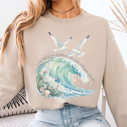 I Would That We Were White Birds W.B. Yeats Literary Sweatshirt