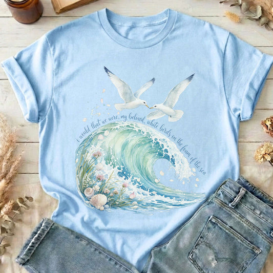 I Would That We Were White Birds W.B. Yeats Literary T-Shirt