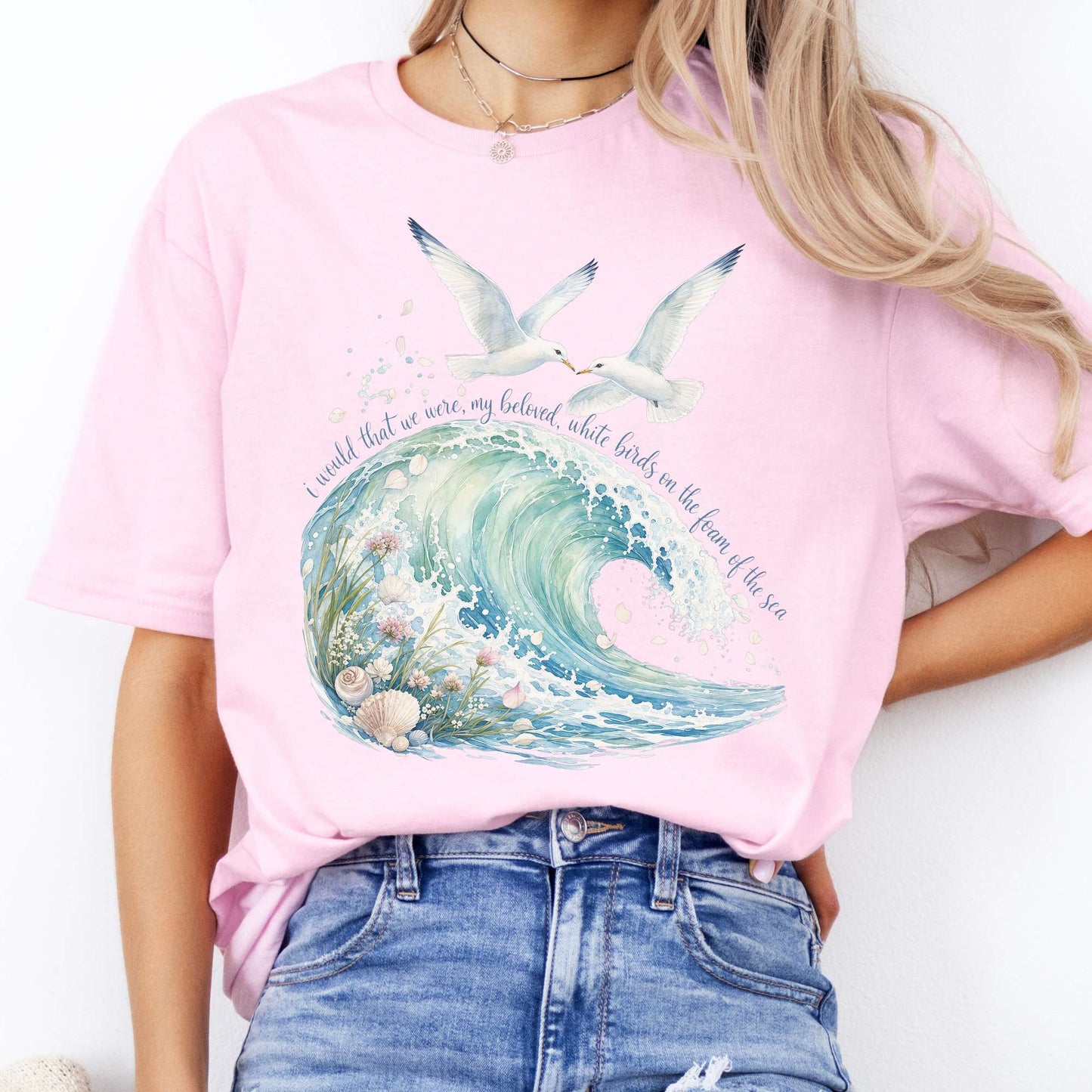 I Would That We Were White Birds W.B. Yeats Literary T-Shirt