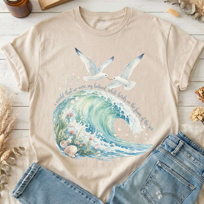 I Would That We Were White Birds W.B. Yeats Literary T-Shirt