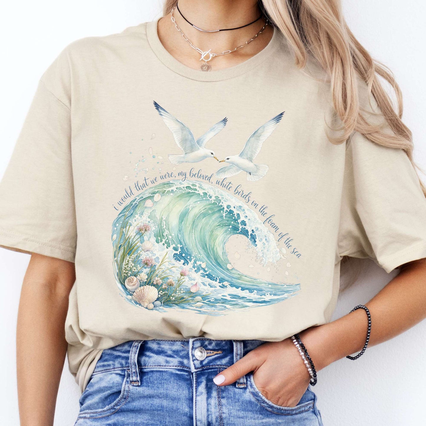 I Would That We Were White Birds W.B. Yeats Literary T-Shirt