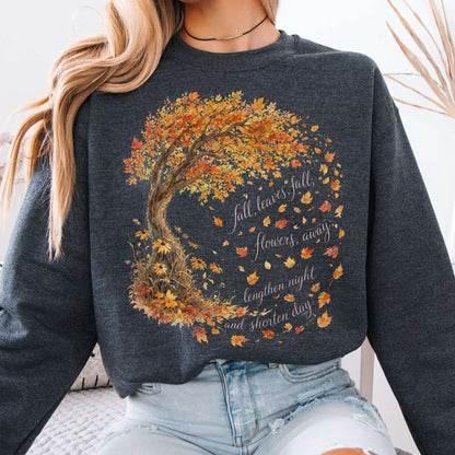 Fall Leaves Emily Brontë Literary Sweatshirt