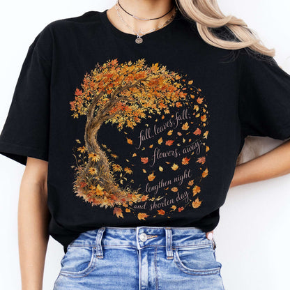 Fall Leaves Emily Brontë Literary T-Shirt