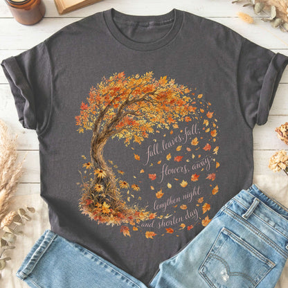 Fall Leaves Emily Brontë Literary T-Shirt
