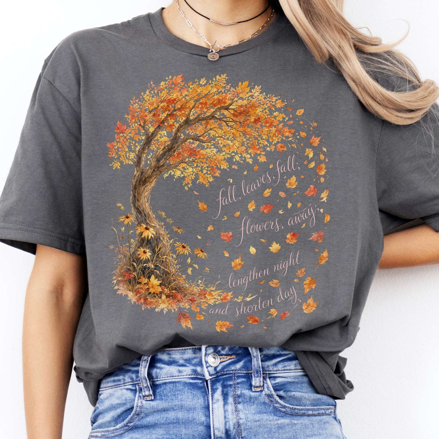 Fall Leaves Emily Brontë Literary T-Shirt