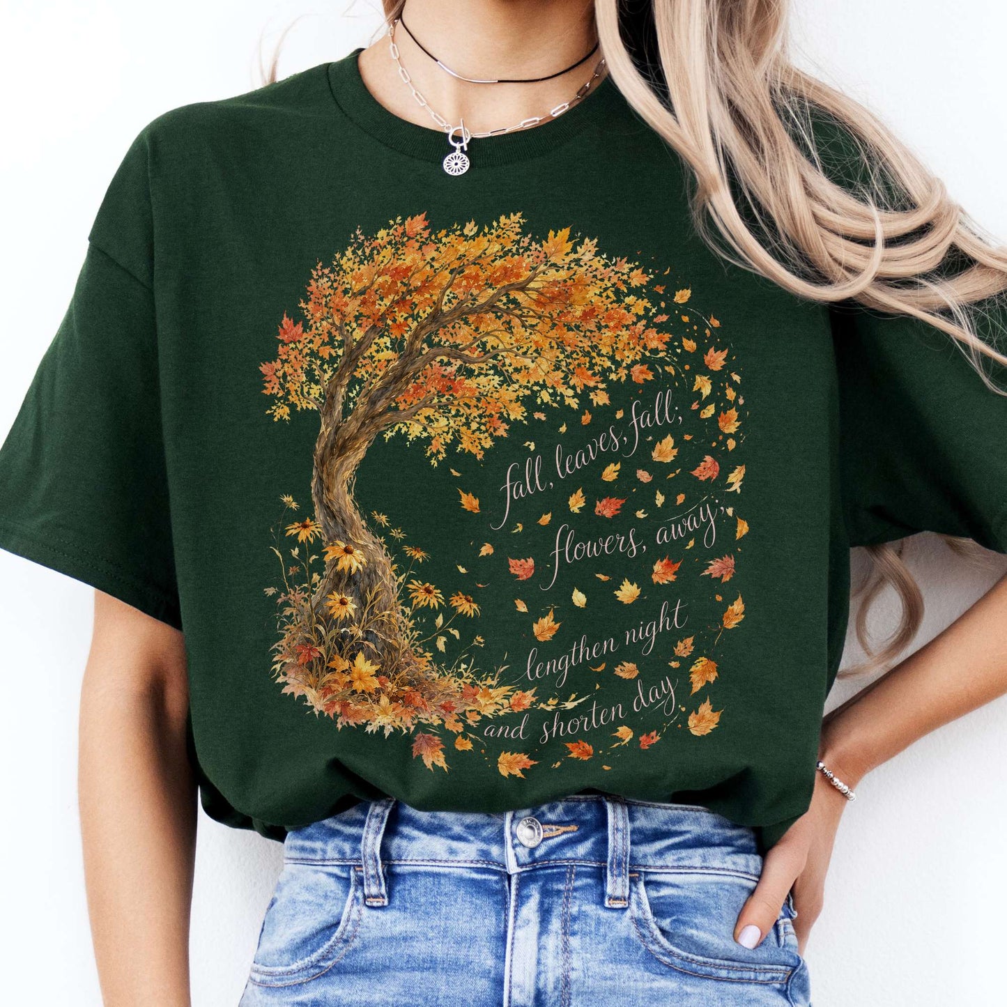 Fall Leaves Emily Brontë Literary T-Shirt