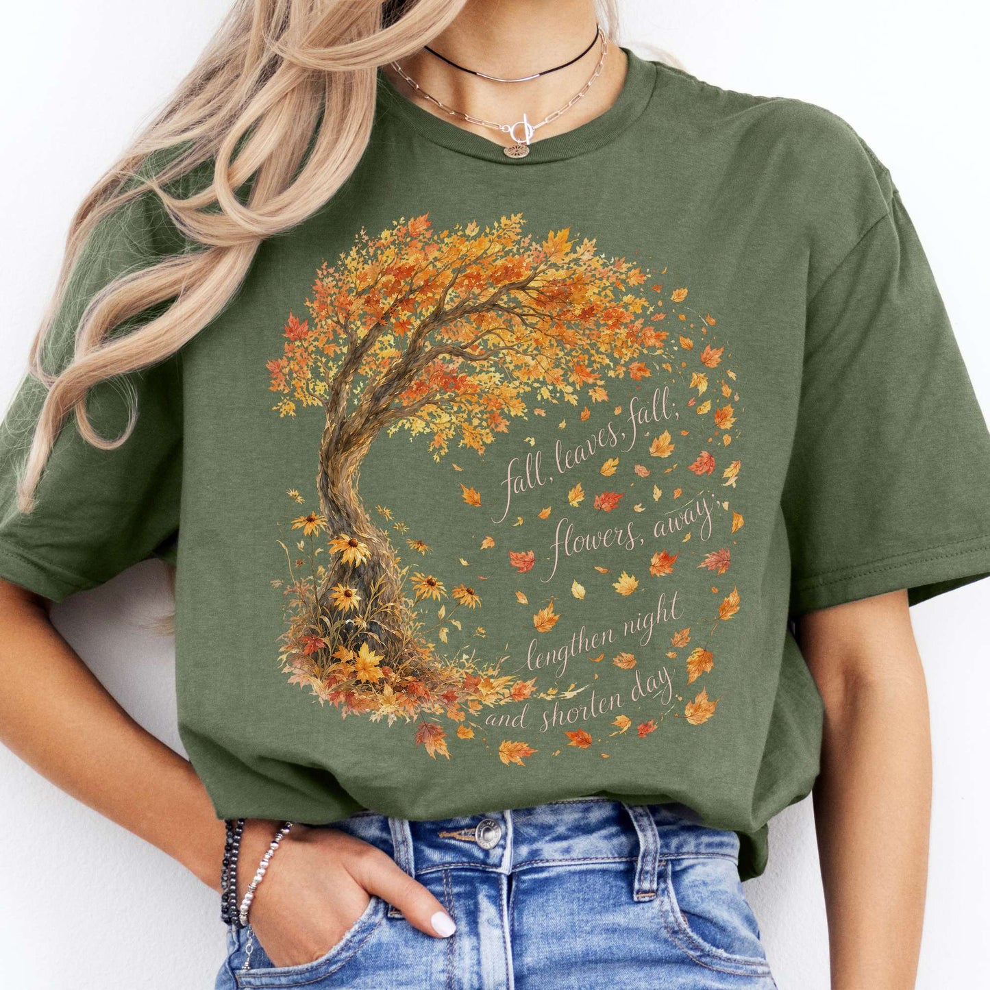 Fall Leaves Emily Brontë Literary T-Shirt