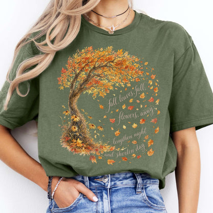 Fall Leaves Emily Brontë Literary T-Shirt