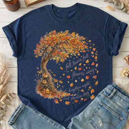 Fall Leaves Emily Brontë Literary T-Shirt