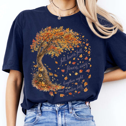 Fall Leaves Emily Brontë Literary T-Shirt