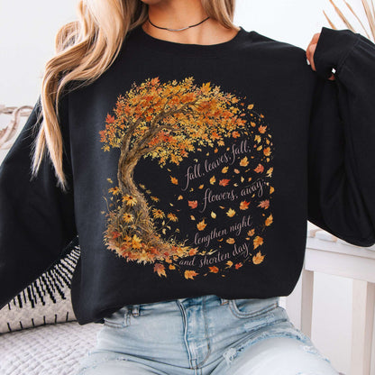 Sweatshirt Black / S Fall Leaves Emily Brontë Literary Crewneck Sweatshirt The Mystic Eden