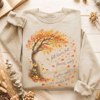 Fall Leaves Emily Brontë Literary Sweatshirt