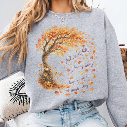 Fall Leaves Emily Brontë Literary Sweatshirt