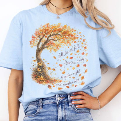 Fall Leaves Emily Brontë Literary T-Shirt