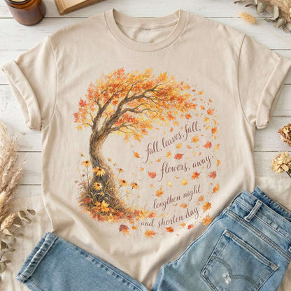Fall Leaves Emily Brontë Literary T-Shirt