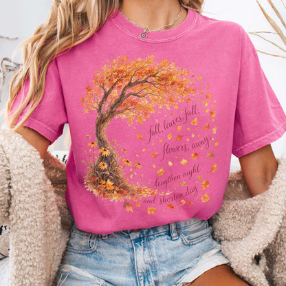 T-Shirt Crunchberry / S Fall Leaves Emily Brontë Literary T-Shirt The Mystic Eden