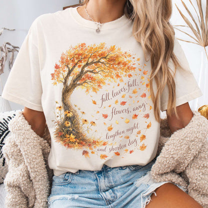 T-Shirt Ivory / S Fall Leaves Emily Brontë Literary T-Shirt The Mystic Eden
