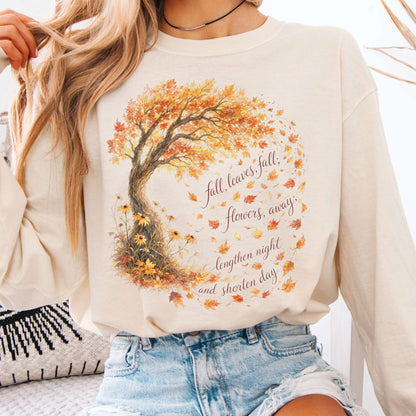 Long-sleeve Ivory / S Fall Leaves Emily Brontë Literary Long Sleeve The Mystic Eden