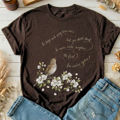 He Sings Each Song Twice Over Robert Browning Literary T-Shirt