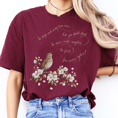 He Sings Each Song Twice Over Robert Browning Literary T-Shirt