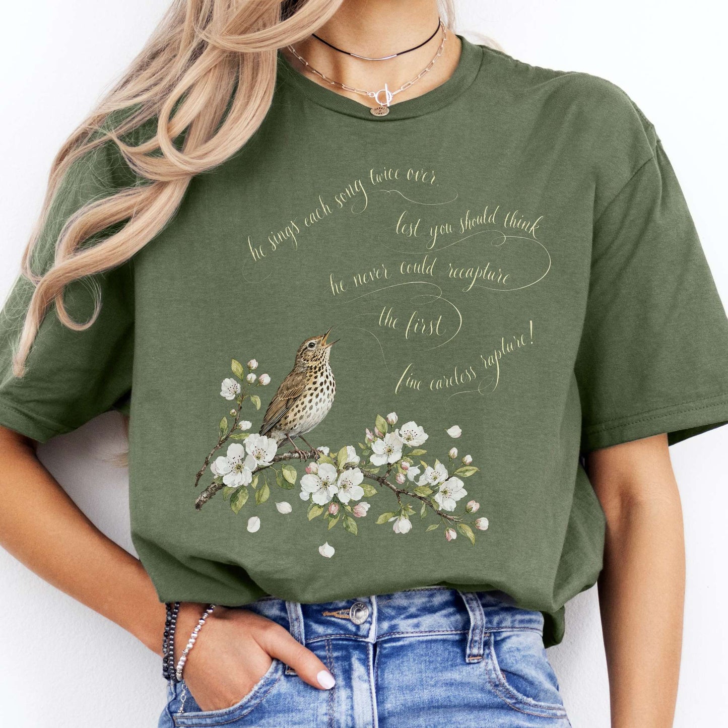 He Sings Each Song Twice Over Robert Browning Literary T-Shirt
