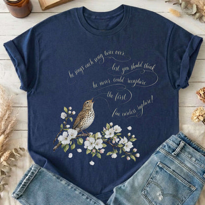 He Sings Each Song Twice Over Robert Browning Literary T-Shirt