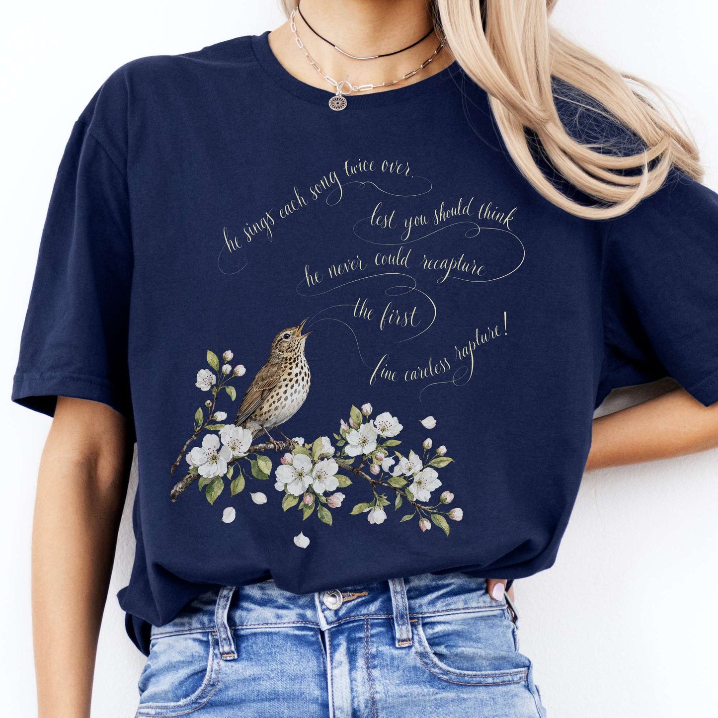 He Sings Each Song Twice Over Robert Browning Literary T-Shirt