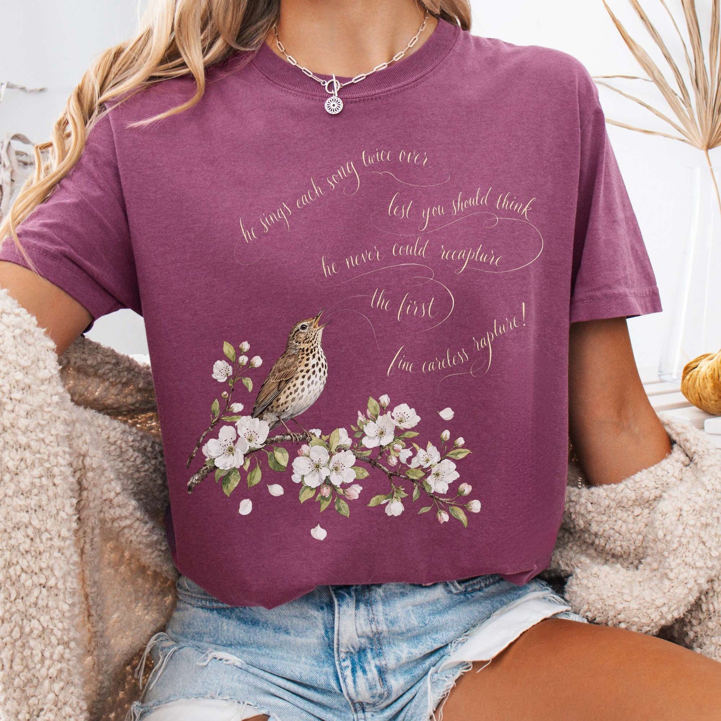 Berry - He Sings Each Song Twice Over Robert Browning Literary T-Shirt