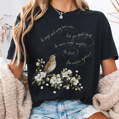 Black - He Sings Each Song Twice Over Robert Browning Literary T-Shirt