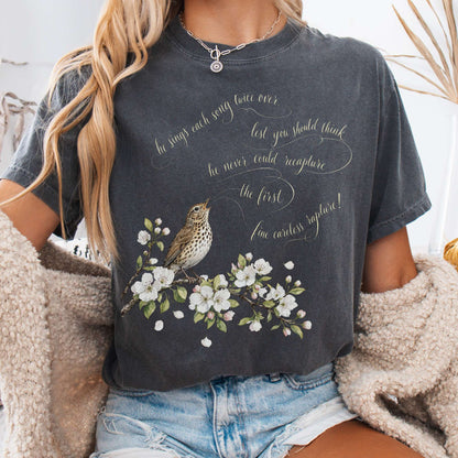 T-Shirt Pepper / S He Sings Each Song Twice Over Robert Browning Literary T-Shirt The Mystic Eden